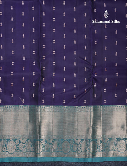 Violet Puremix Silk Saree With Contrast Ramar Blue Border