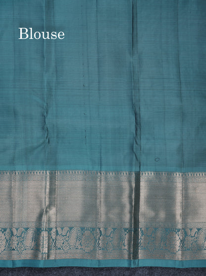 Violet Puremix Silk Saree With Contrast Ramar Blue Border