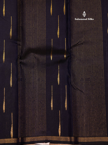 Dark Navy Blue Colour Pure Kanjivaram Silk Saree with Zari Lines Border