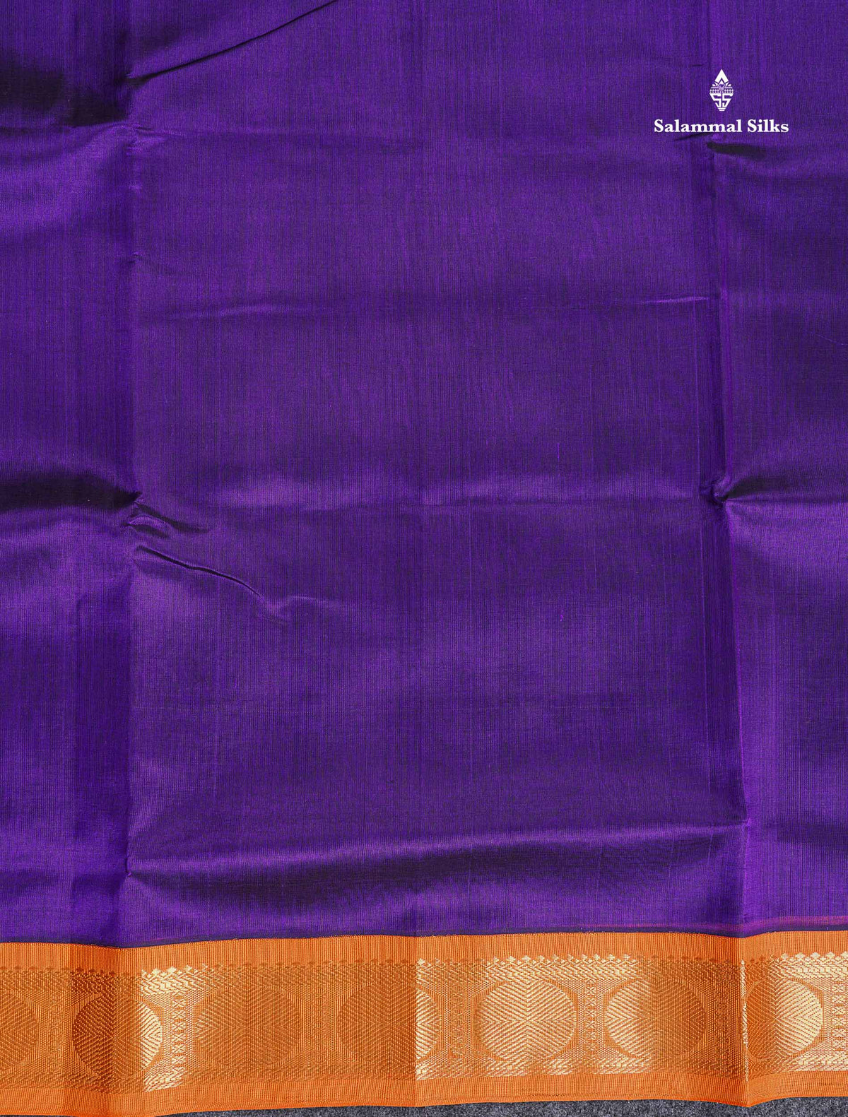Orange Border Of Purple Pure Silk Cotton Saree 