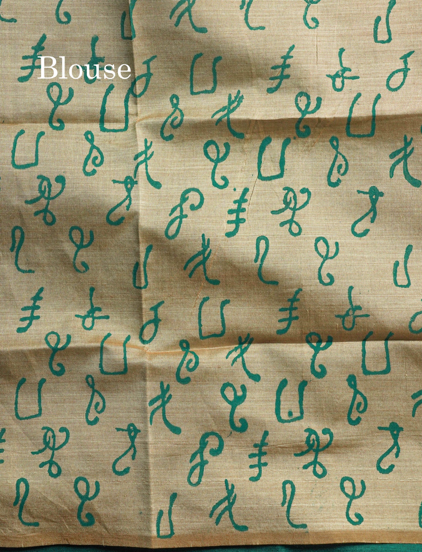 Peacock Green Mixed Cotton Printed Saree With Contrast Sandal  Blouse