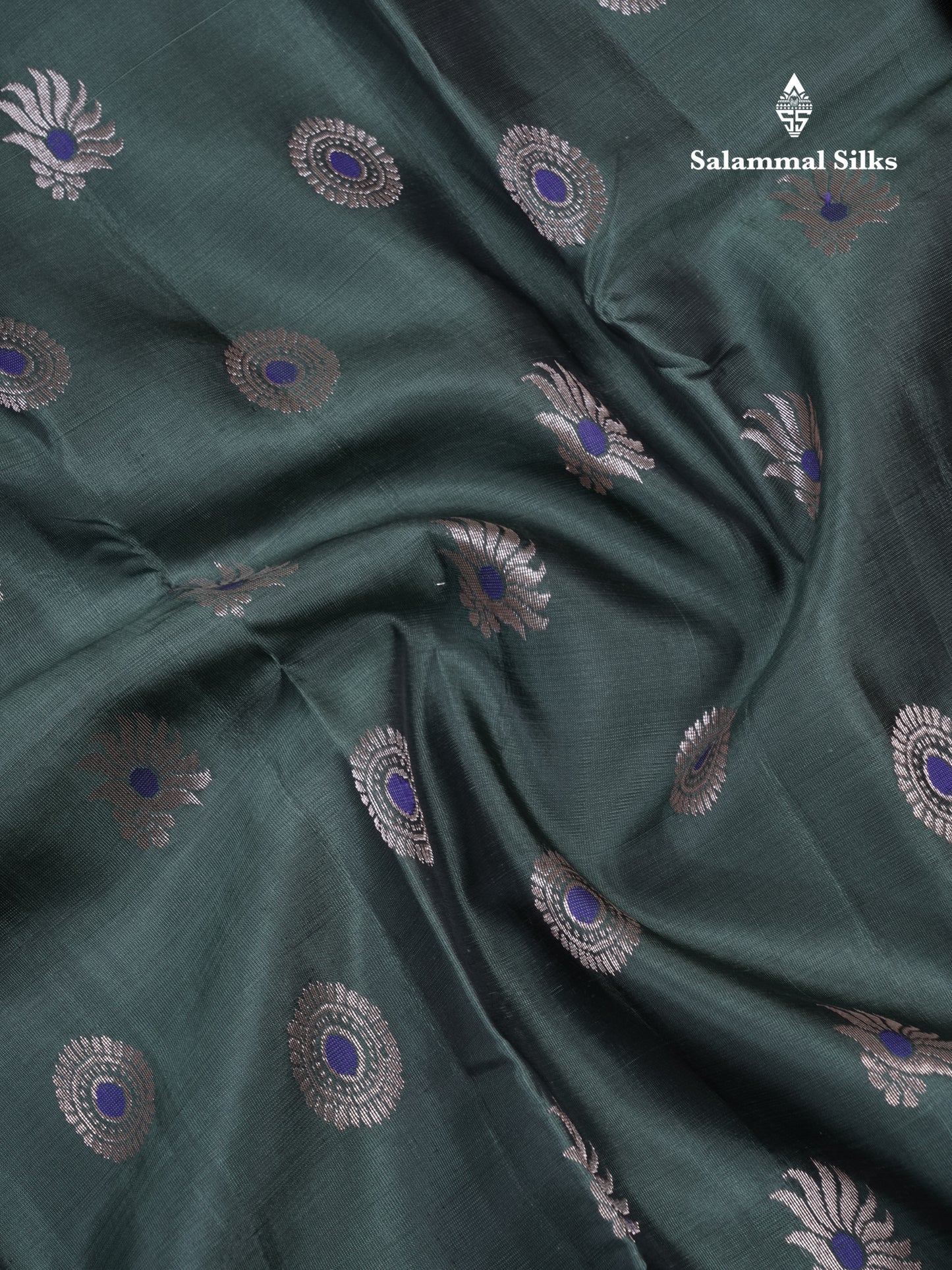 Green Shade Meenakari Work Puremix Silk Saree With Contrast Reddish Maroon Border
