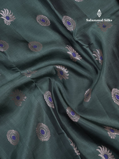 Green Shade Meenakari Work Puremix Silk Saree With Contrast Reddish Maroon Border