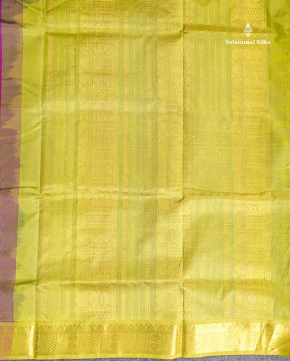 Pallu Of Dark Purple Pure Silk Cotton Saree 