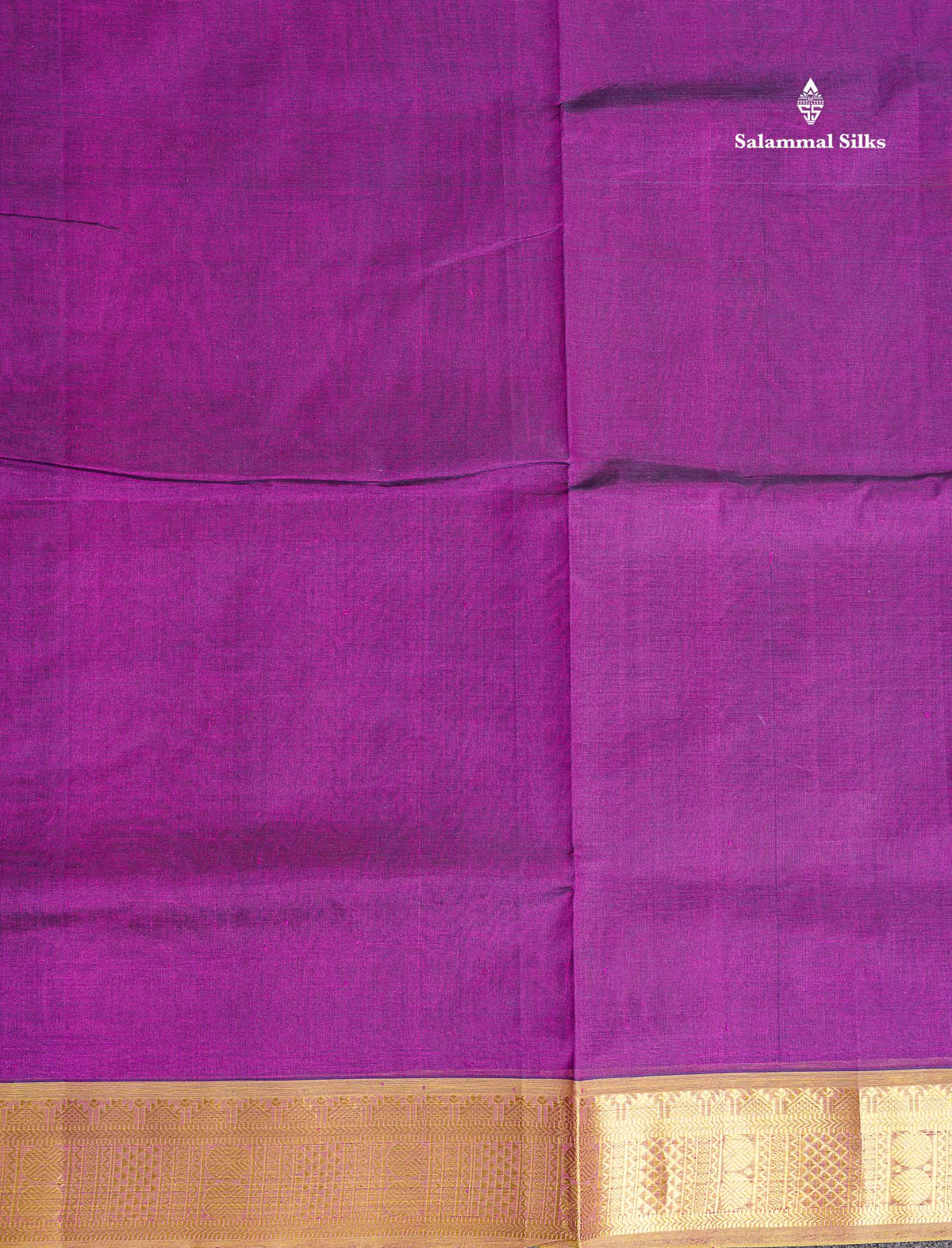 Traditional Border Of Dark Purple Pure Silk Cotton Saree 