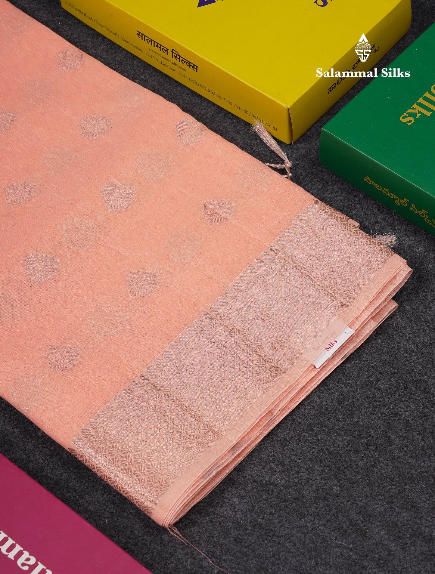 Beautiful Elaichi Green Silver And Copper Zari Buttas Linen Mix Cotton Fancy Saree With Tarditional Border