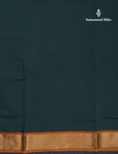 Beautiful Bottle Green Plain Semi Silk Cotton Saree With Contrast Mustard Yellow Blouse