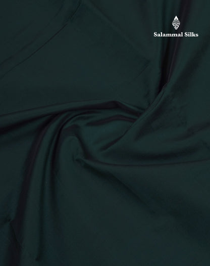 Beautiful Bottle Green Plain Semi Silk Cotton Saree With Contrast Mustard Yellow Blouse