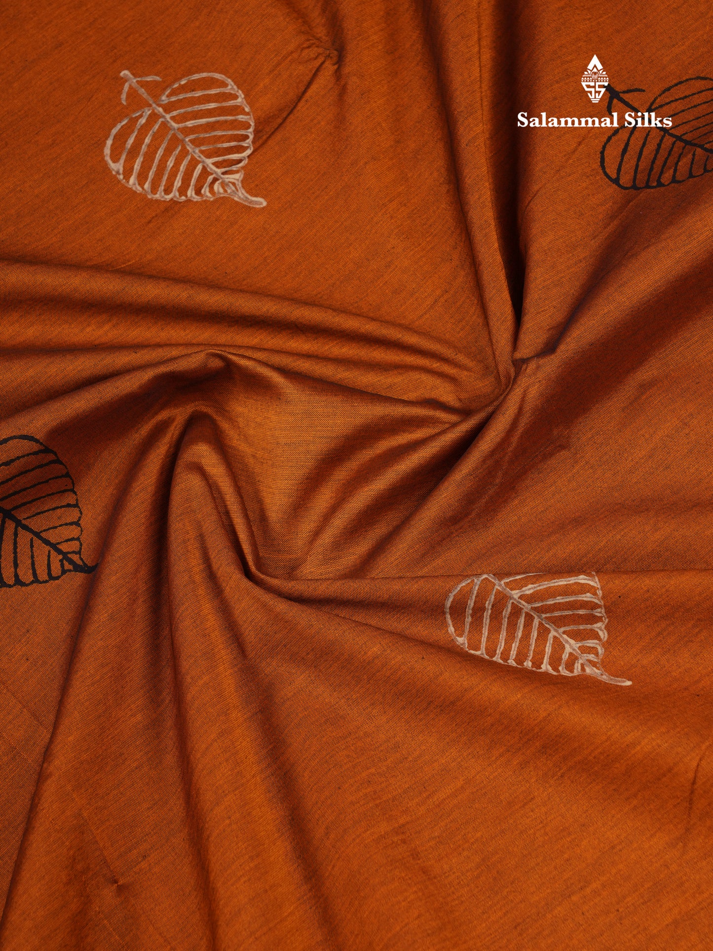 Beautiful Orange South Cotton Printed Saree With Contrast Cream White Blouse