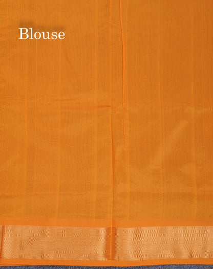 Beautiful Bottle Green Plain Semi Silk Cotton Saree With Contrast Mustard Yellow Blouse