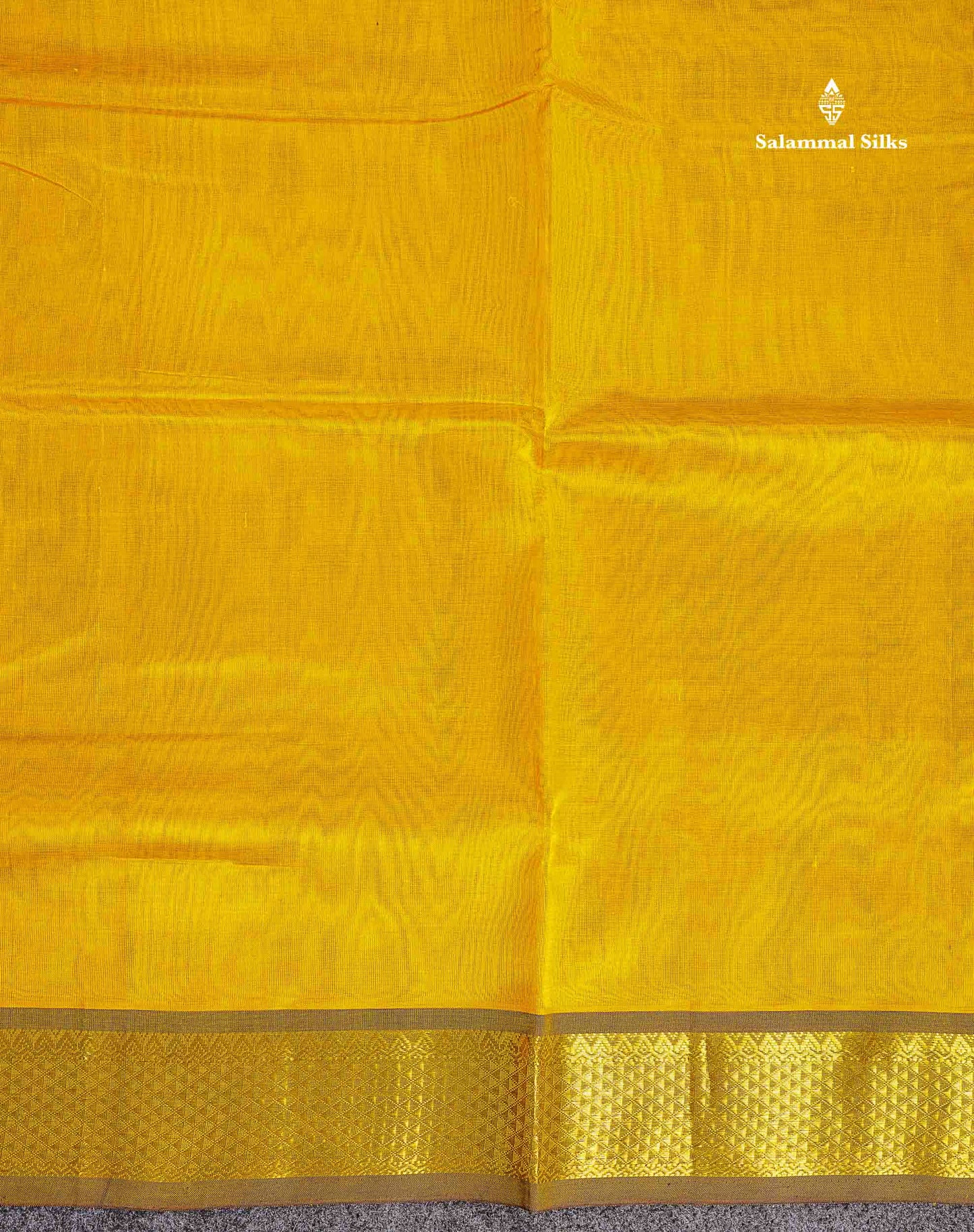 Traditional Border Of Mustard Yellow Pure Silk Cotton Saree