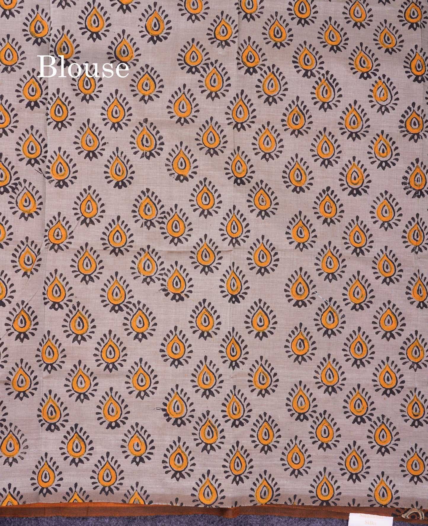 Beautiful Orange South Cotton Printed Saree With Contrast Cream White Blouse
