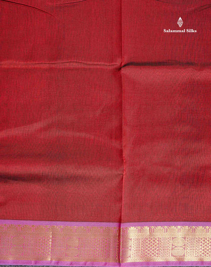 Traditional Border Of Maroon Pure Silk Cotton Saree