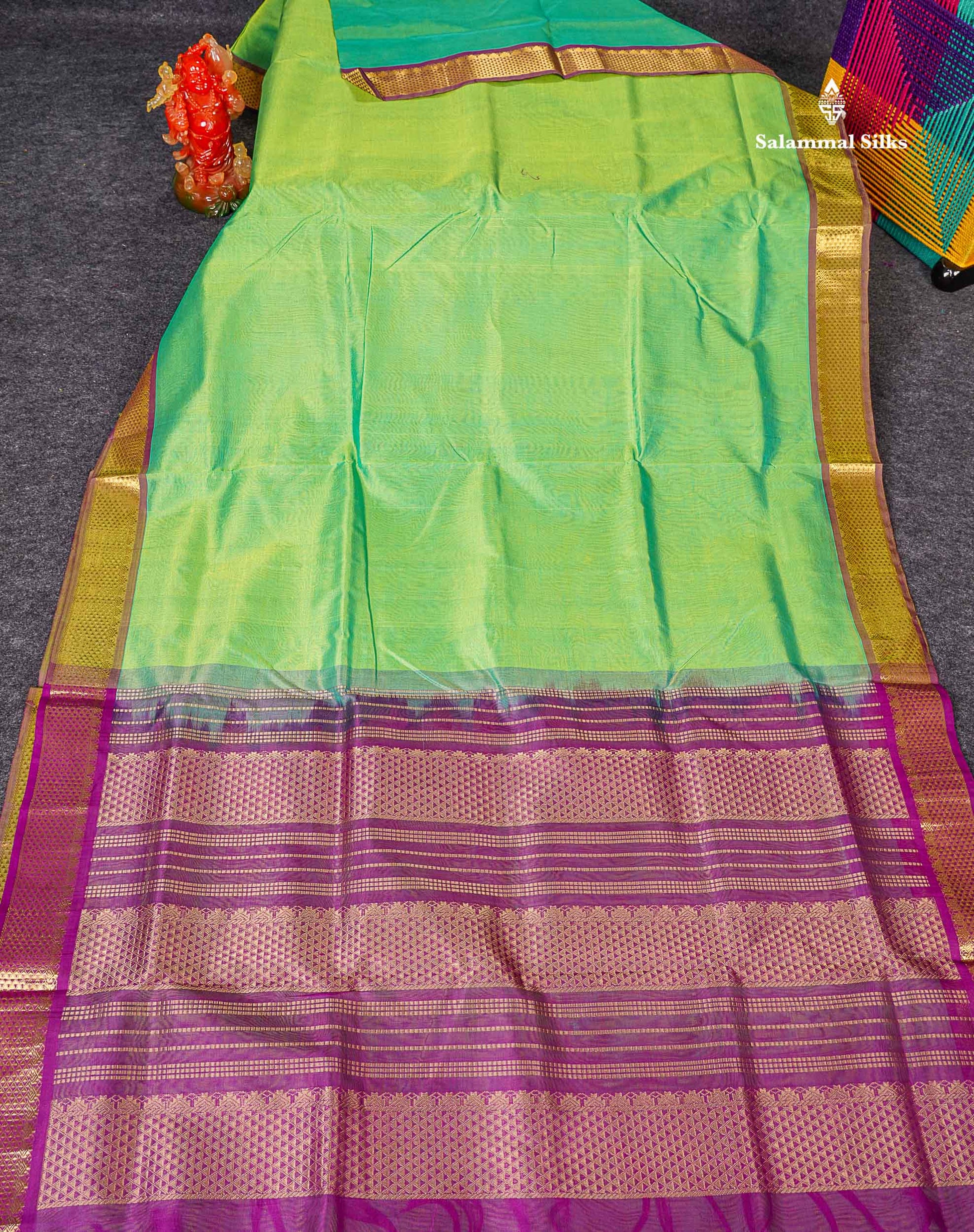 Full View Of Rexona Green Pure Silk Cotton Saree 