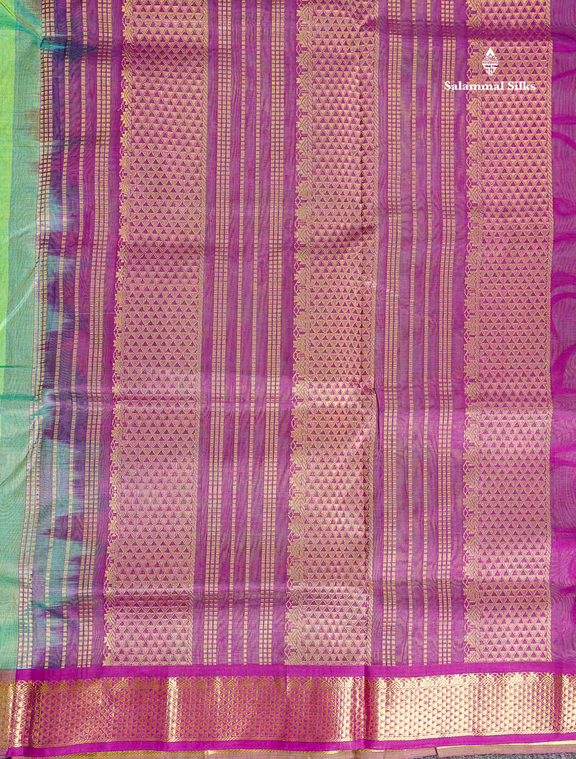 Pallu Of Rexona Green Pure Silk Cotton Saree