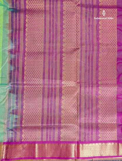 Pallu Of Rexona Green Pure Silk Cotton Saree