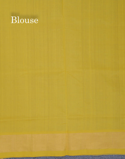 Beautiful Dark Maroon Semi Silk Cotton Saree With Contrast Manthulir Yellow Blouse