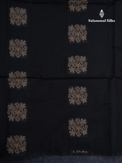 Beautiful Black Fancy Kora Cotton Saree With Contrast Magenta Pink Blouse