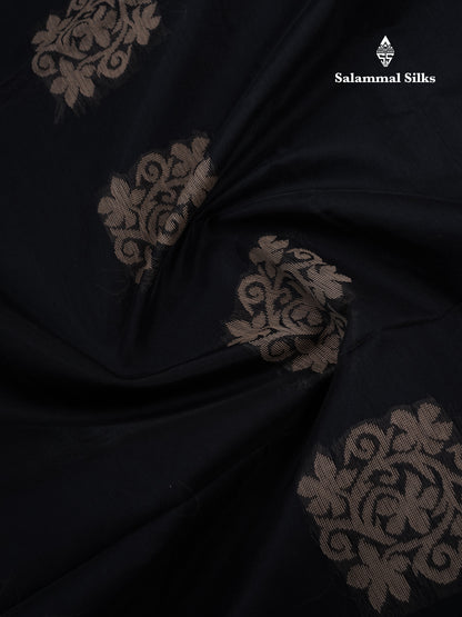 Beautiful Black Fancy Kora Cotton Saree With Contrast Magenta Pink Blouse