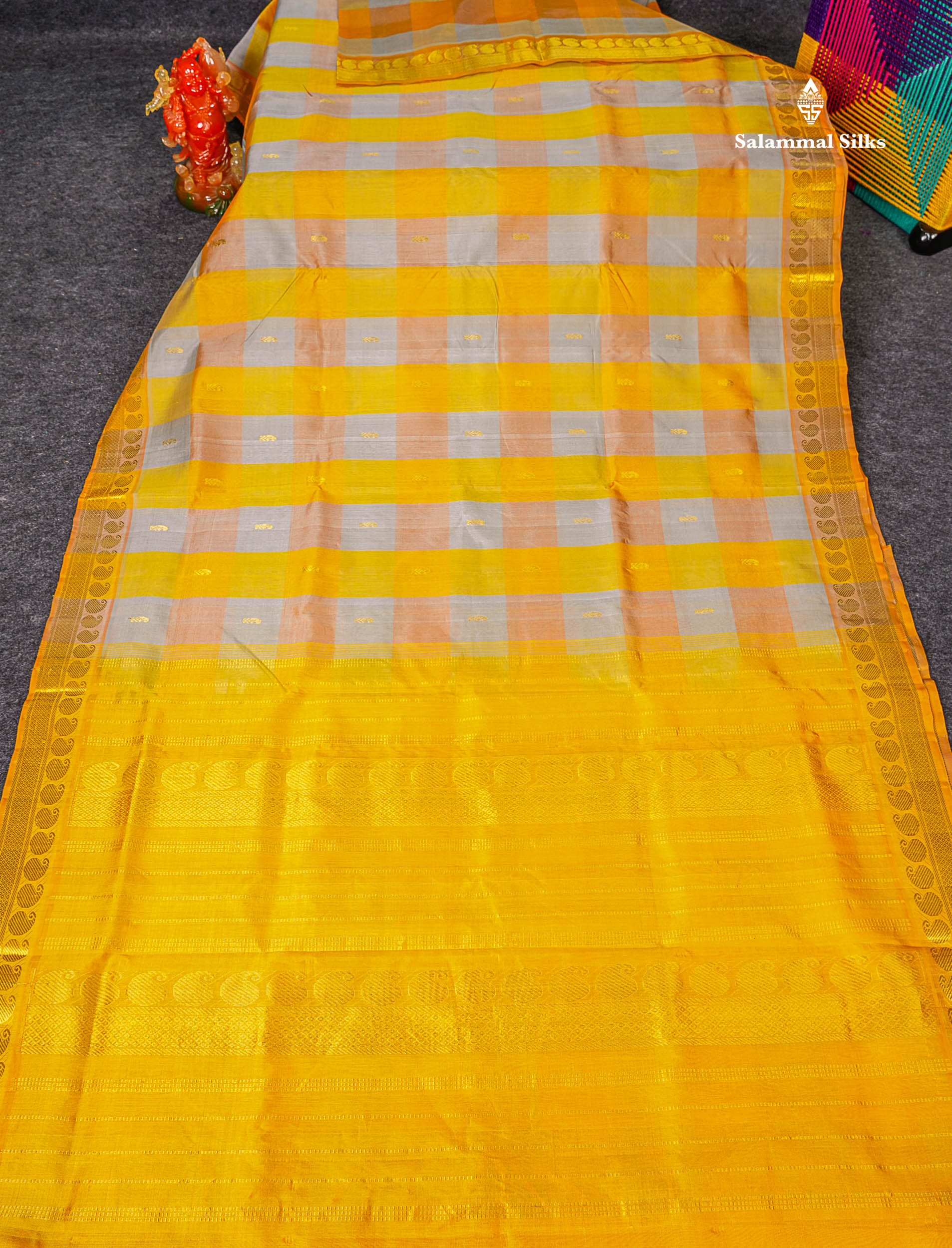 Full View Of Multicolour Pure Silk Cotton Saree 