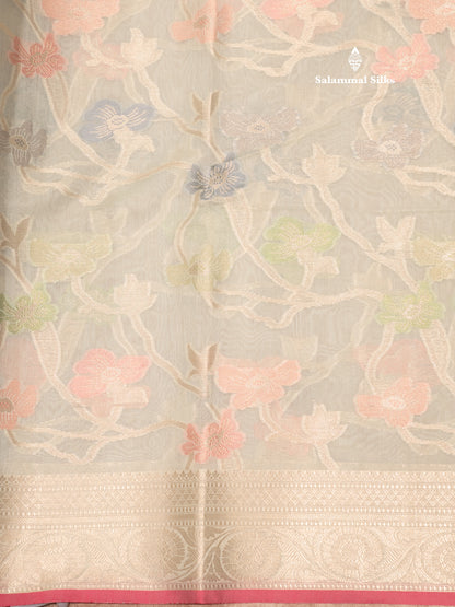 Light Green Colour Cotton Mix Saree With Blouse