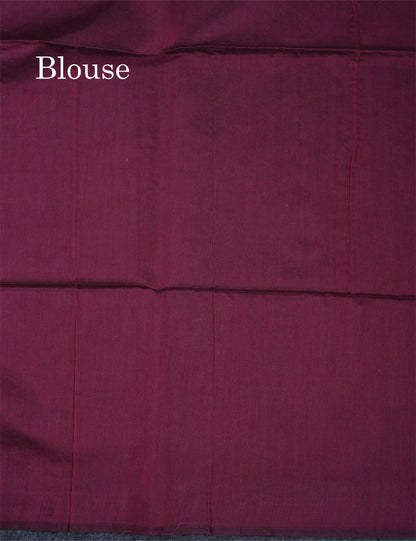 Beautiful Black Fancy Kora Cotton Saree With Contrast Magenta Pink Blouse