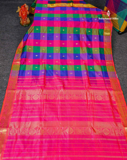 Full View Of Multicolour Semi Silk Cotton Saree 