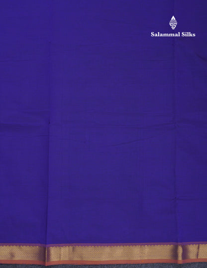 Beautiful Dark Purple Plain Semi Silk Cotton Saree With Contrast Olive Green Blouse