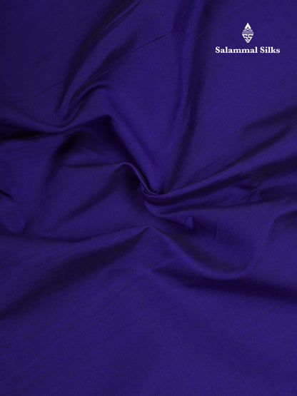 Beautiful Dark Purple Plain Semi Silk Cotton Saree With Contrast Olive Green Blouse