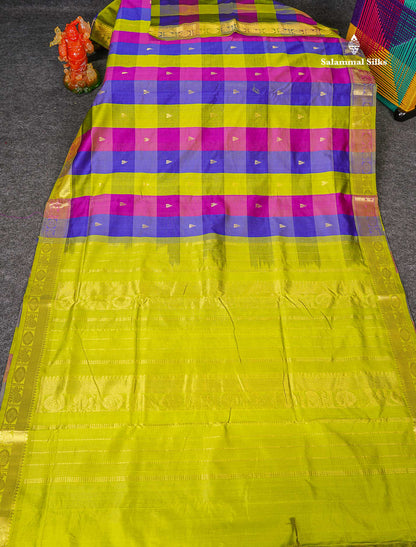 Full View Of Multicolour Semi Silk Cotton Saree
