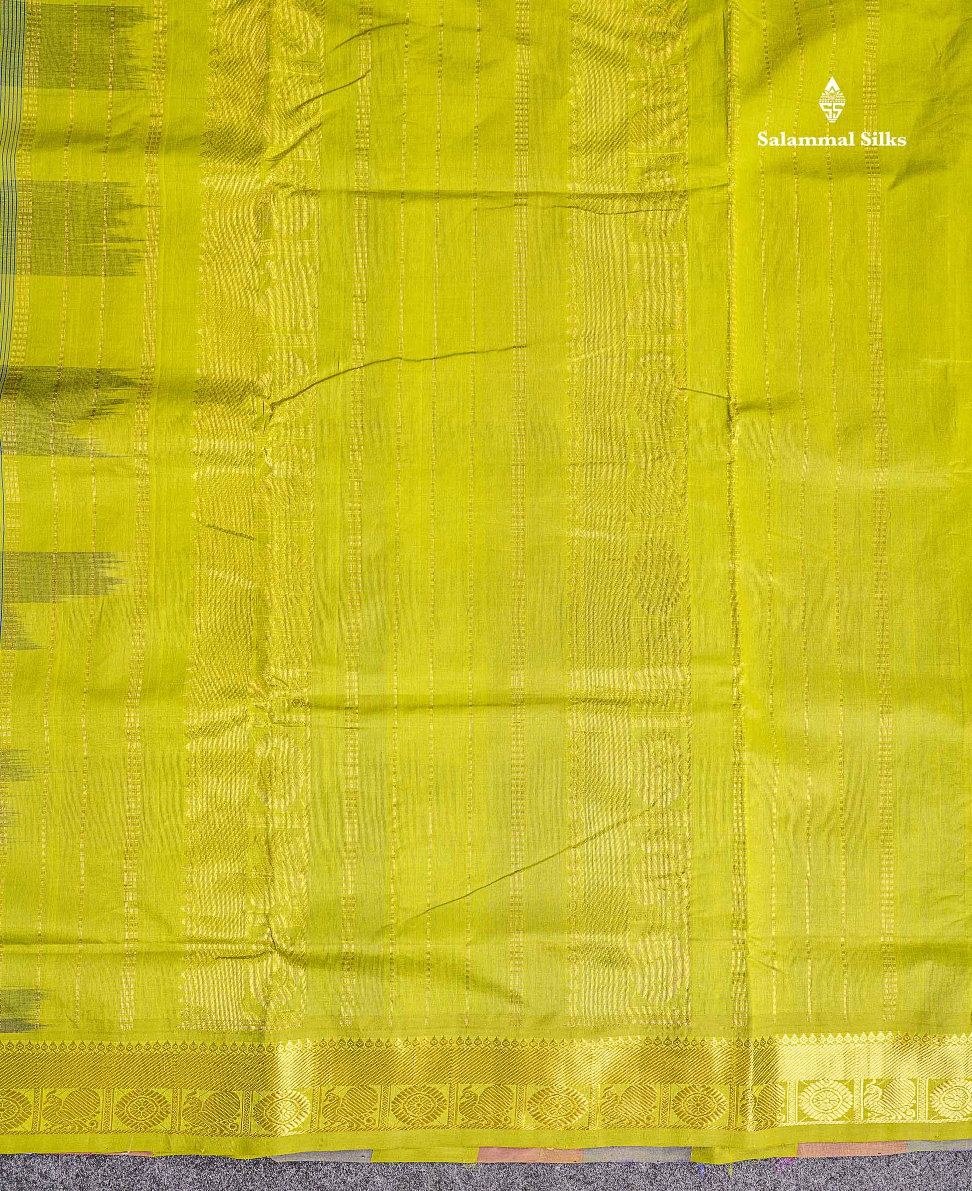 Pallu Of Multicolour Semi Silk Cotton Saree