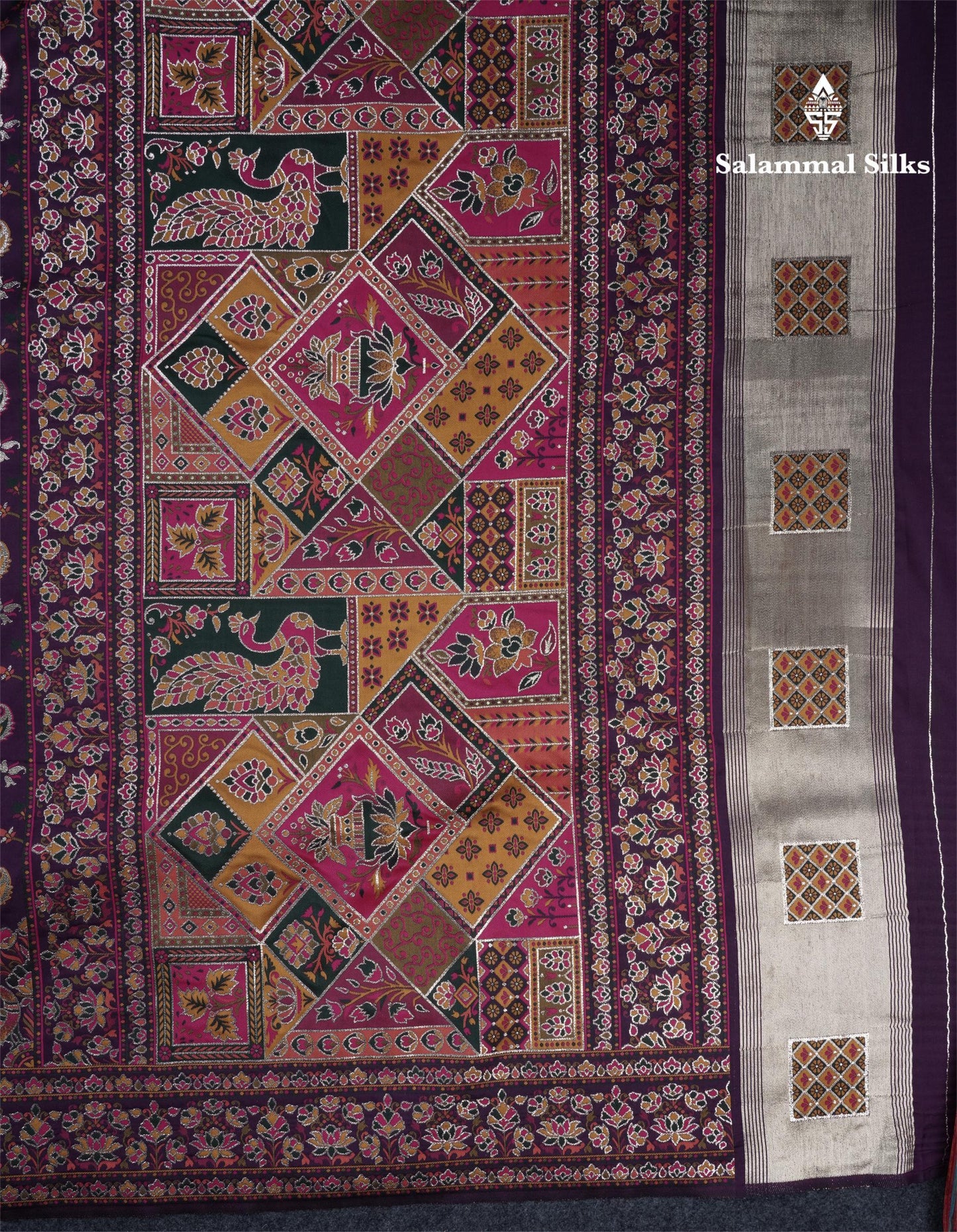 Dark Purple Colour Pashmina Saree With Rich Weaving Work