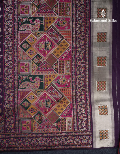 Dark Purple Colour Pashmina Saree With Rich Weaving Work