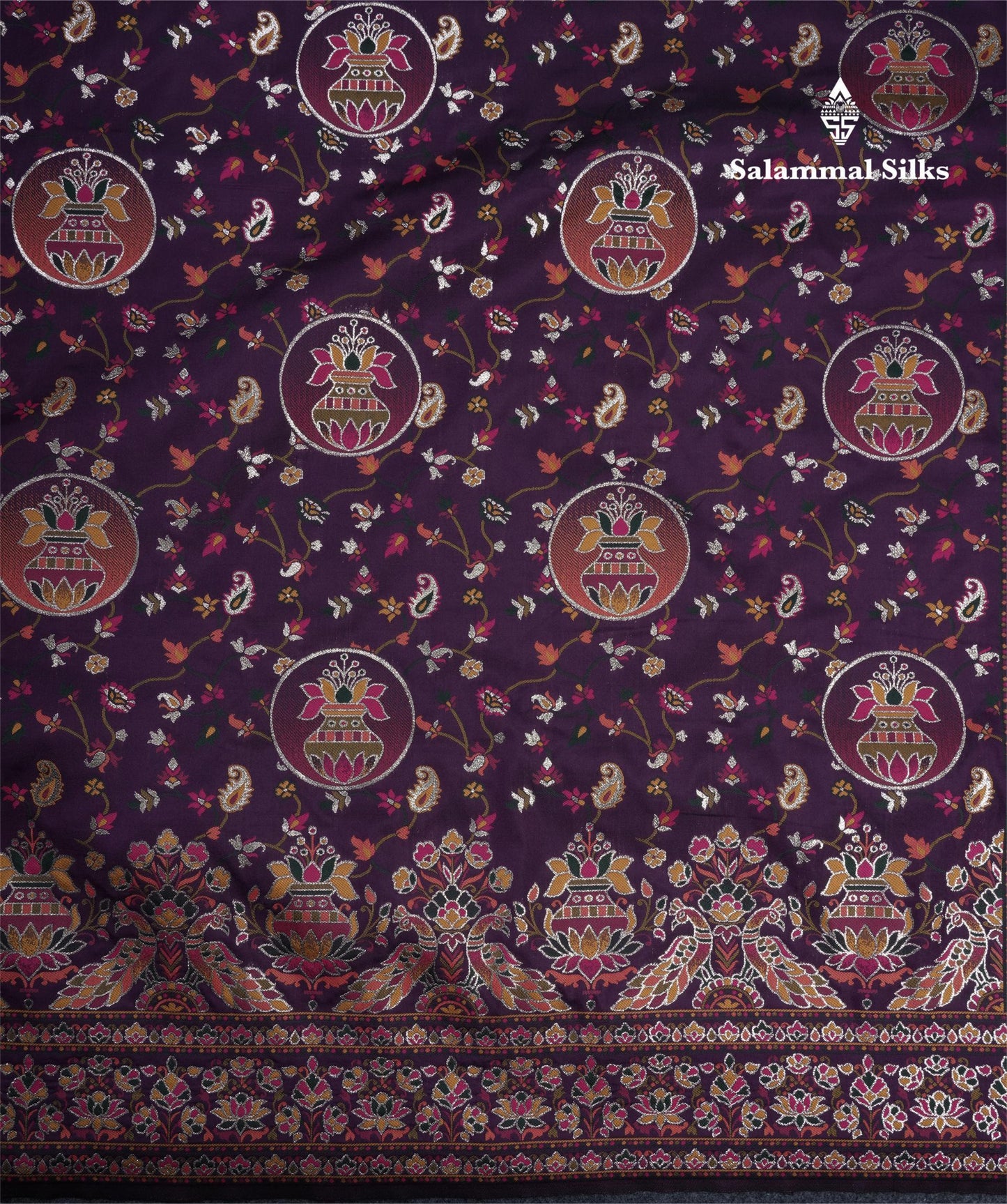 Dark Purple Colour Pashmina Saree With Rich Weaving Work