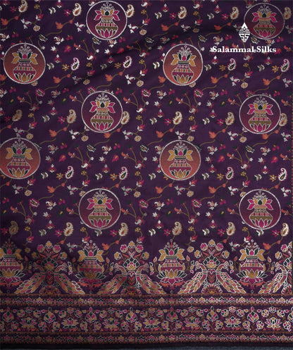 Dark Purple Colour Pashmina Saree With Rich Weaving Work