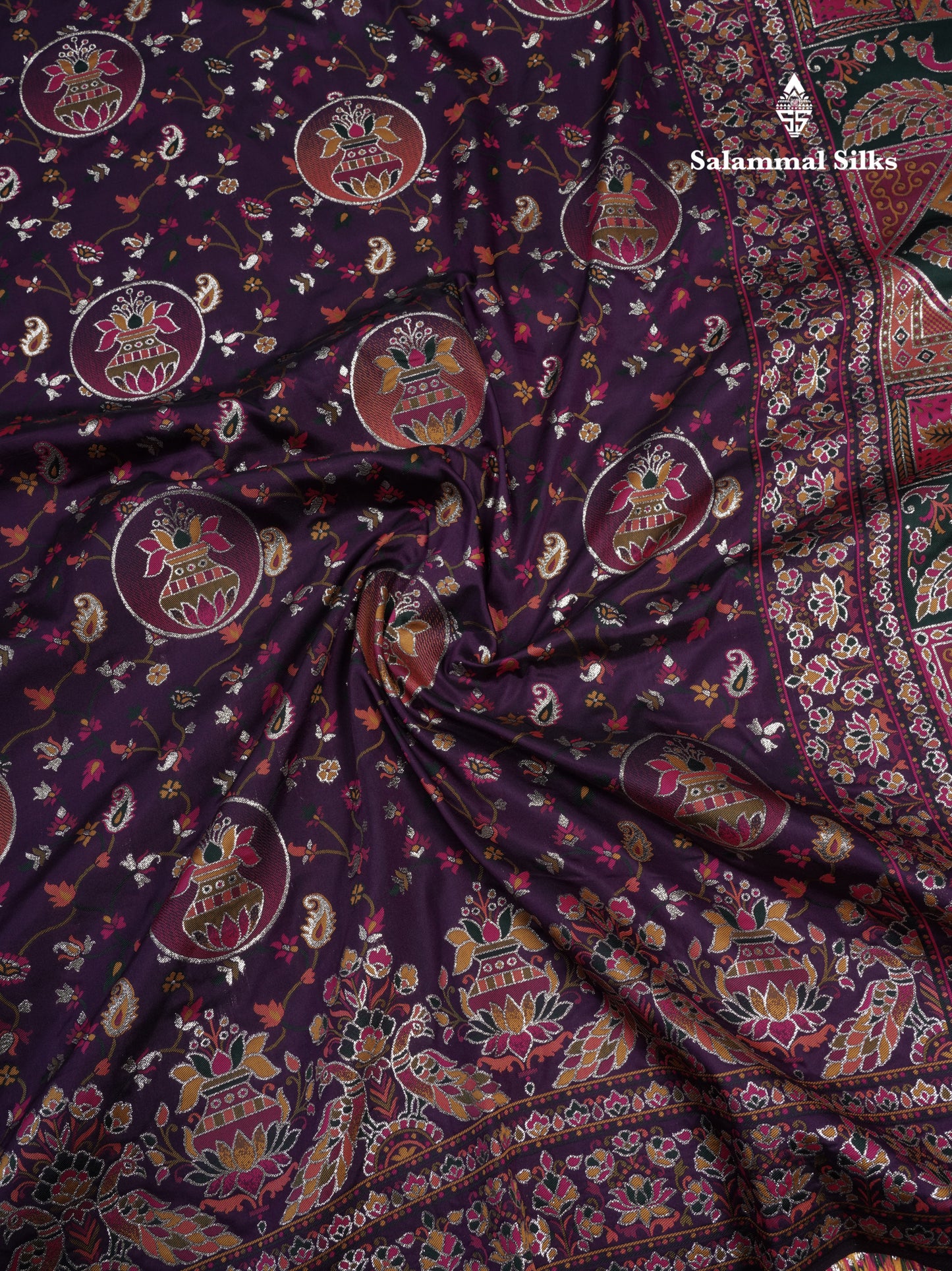 Dark Purple Colour Pashmina Saree With Rich Weaving Work