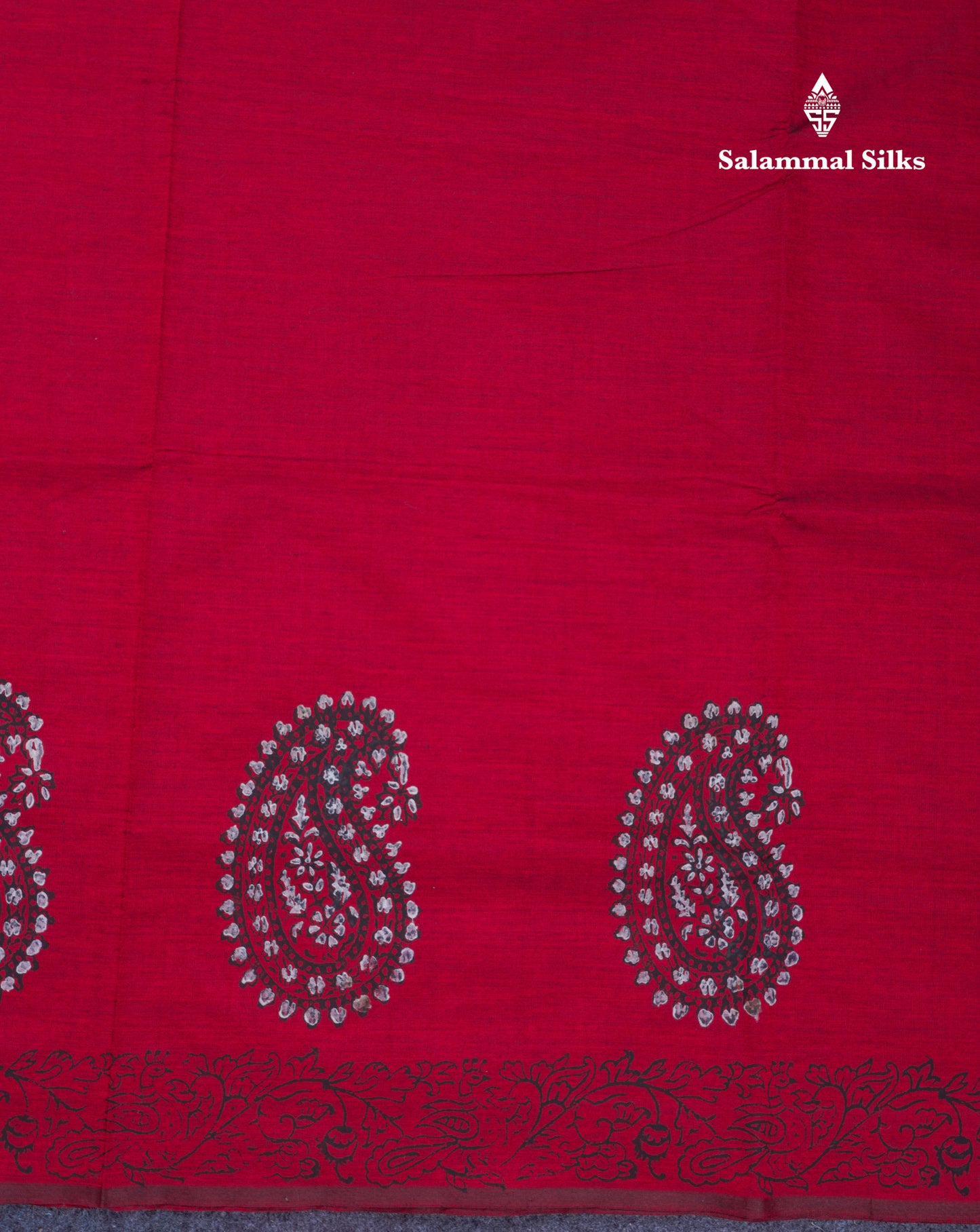Beautiful Dark Maroon South Cotton Printed Saree With Contrast Grey White Blouse