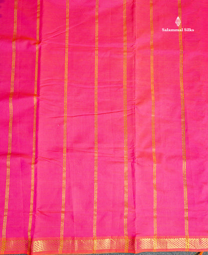 Pallu Of Dual Tone Sapphire Blue Semi Silk Cotton Saree 
