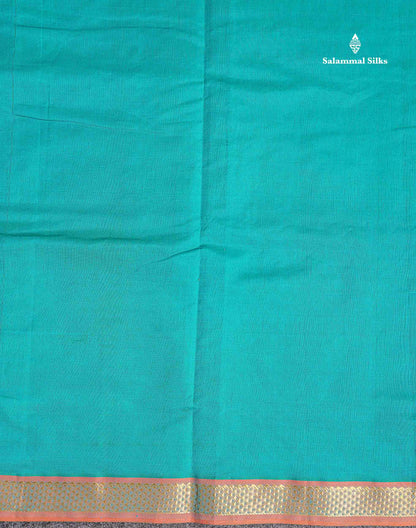 Small Border Of Dual Tone Sapphire Blue Semi Silk Cotton Saree 