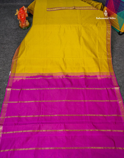 Full View Of Manthulir Yellow Semi Silk Cotton Saree 