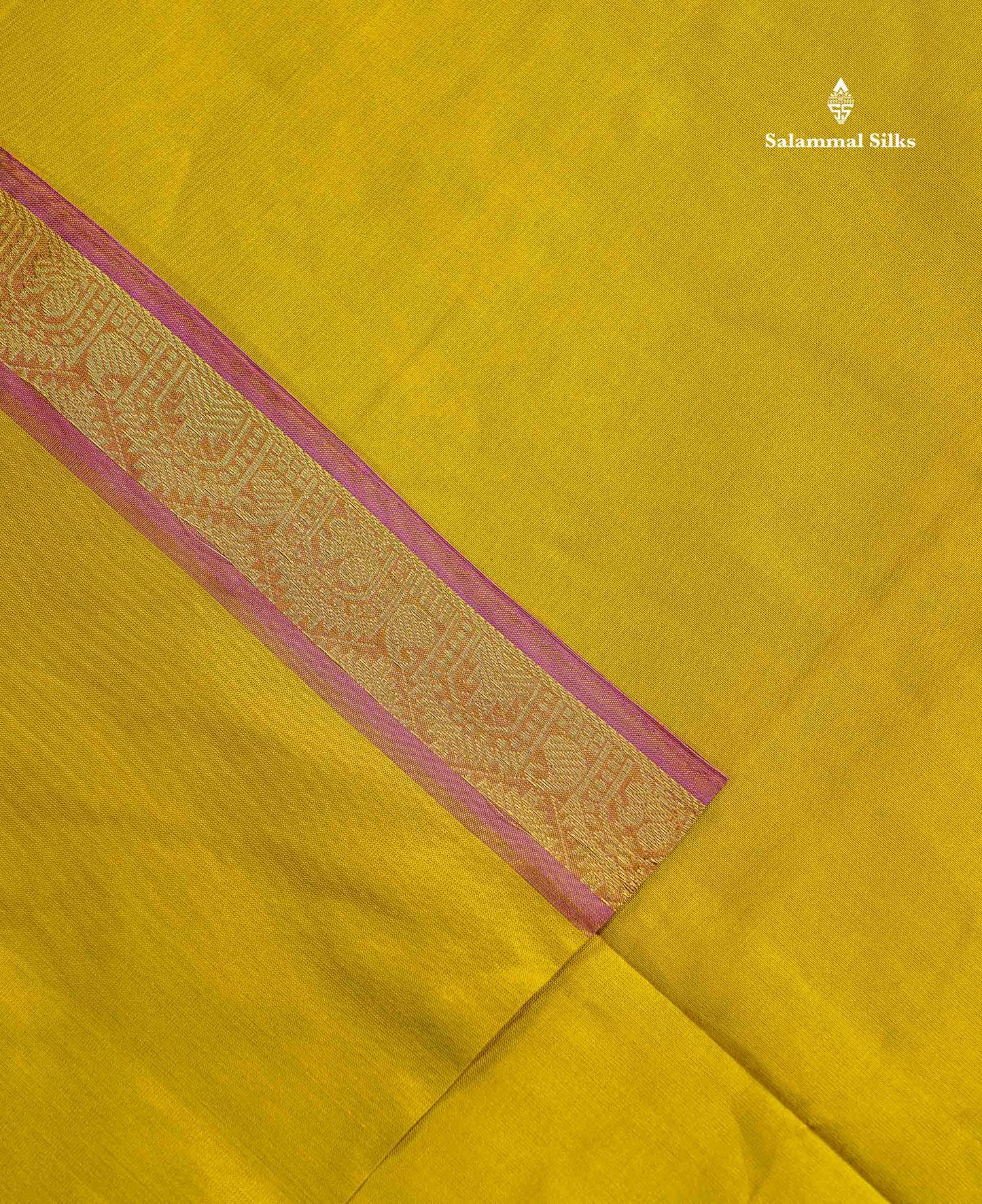 Semi Silk Cotton Saree - Dual Tone Pink Colour Body Plain With Traditional Small Border | 10 Yards