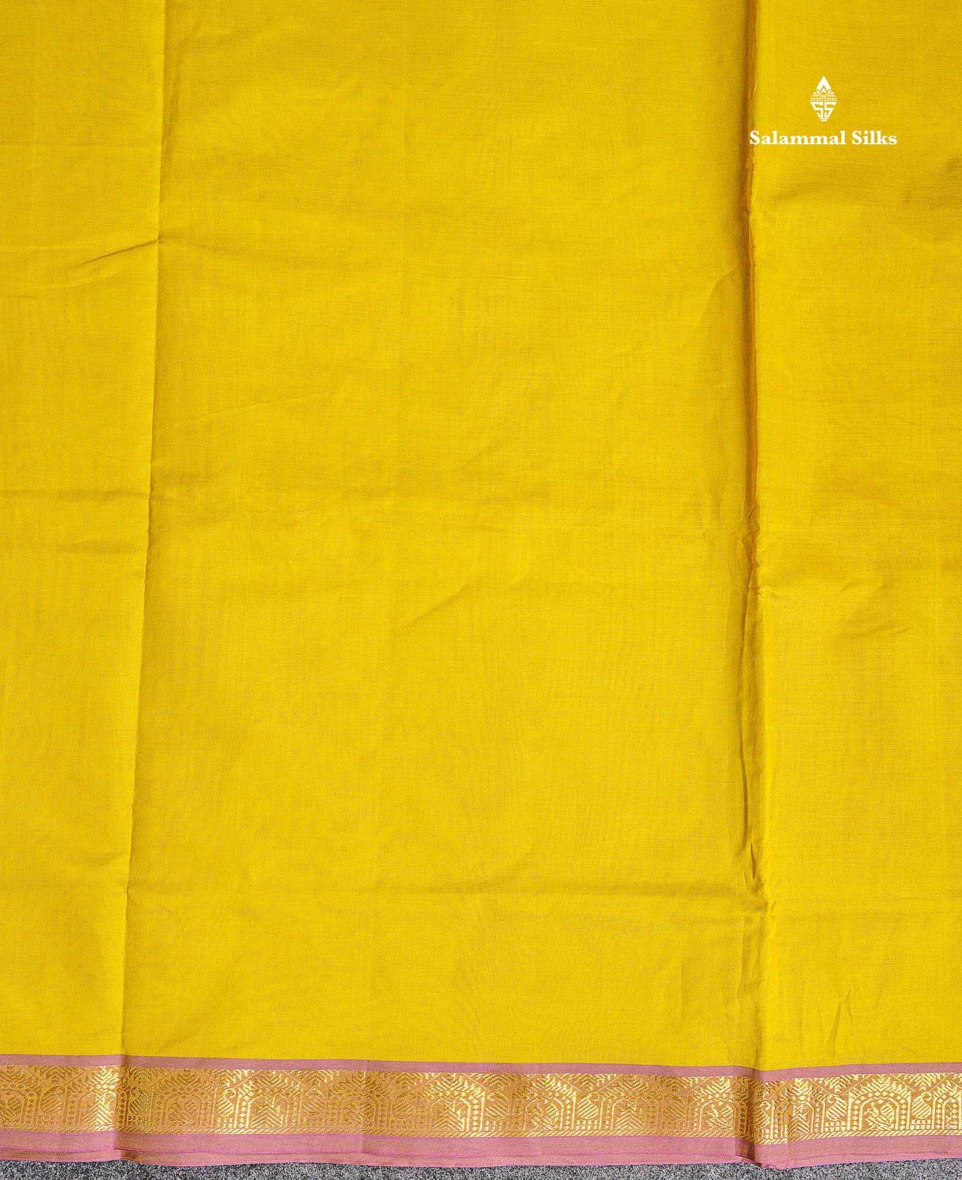 Traditional Border Of Manthulir Yellow Semi Silk Cotton Saree