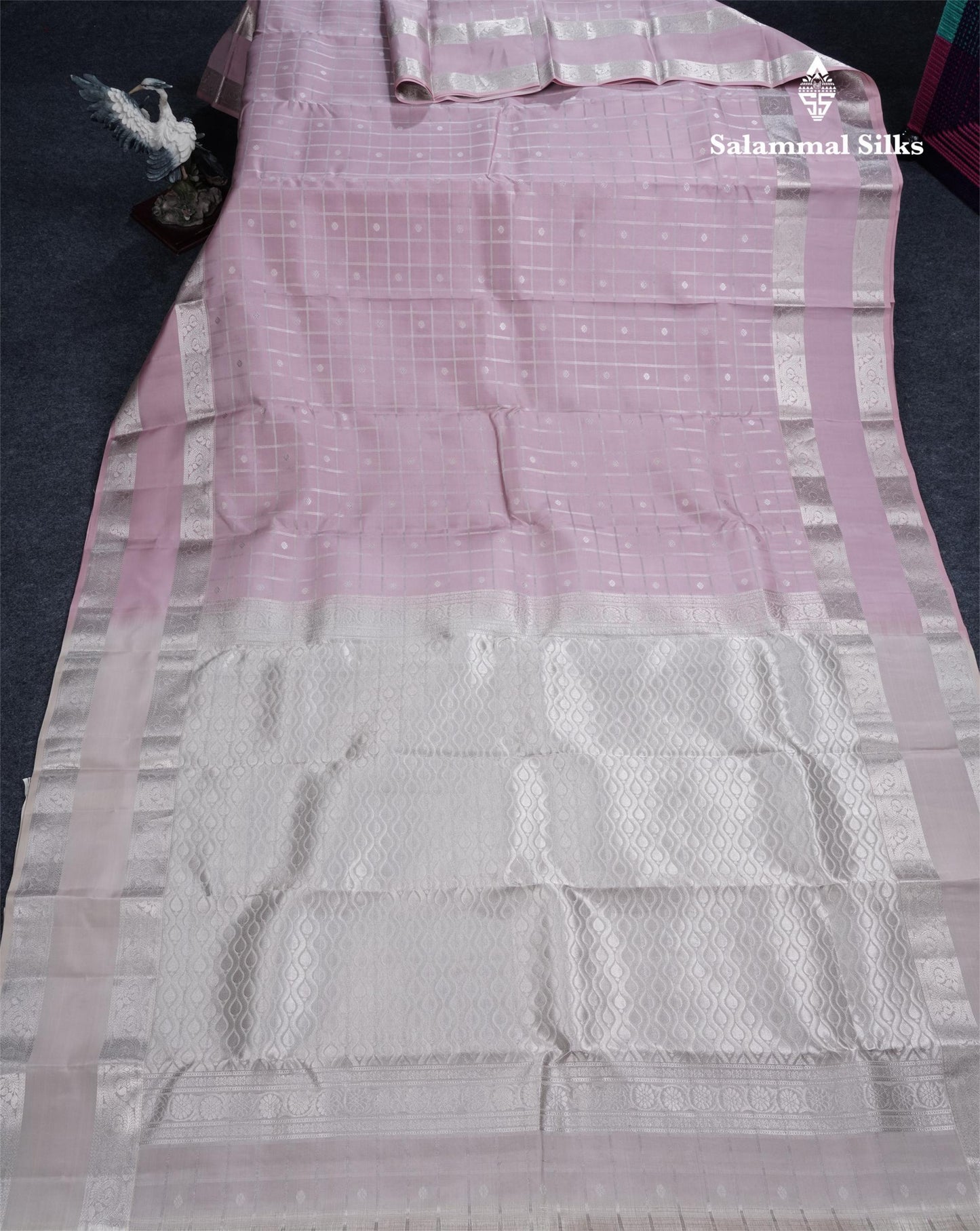 Baby Pink Puremix Silk Saree With Contrast Half White Blouse