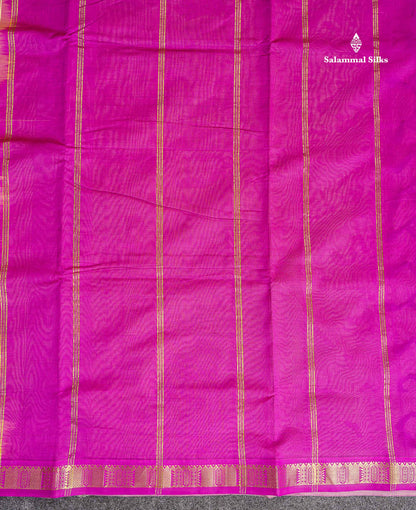 Pallu Of Cream Yellow Semi Silk Cotton Saree 