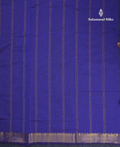 Olive Green Plain Semi Silk Cotton Saree With Contrast Dark Violet Blouse