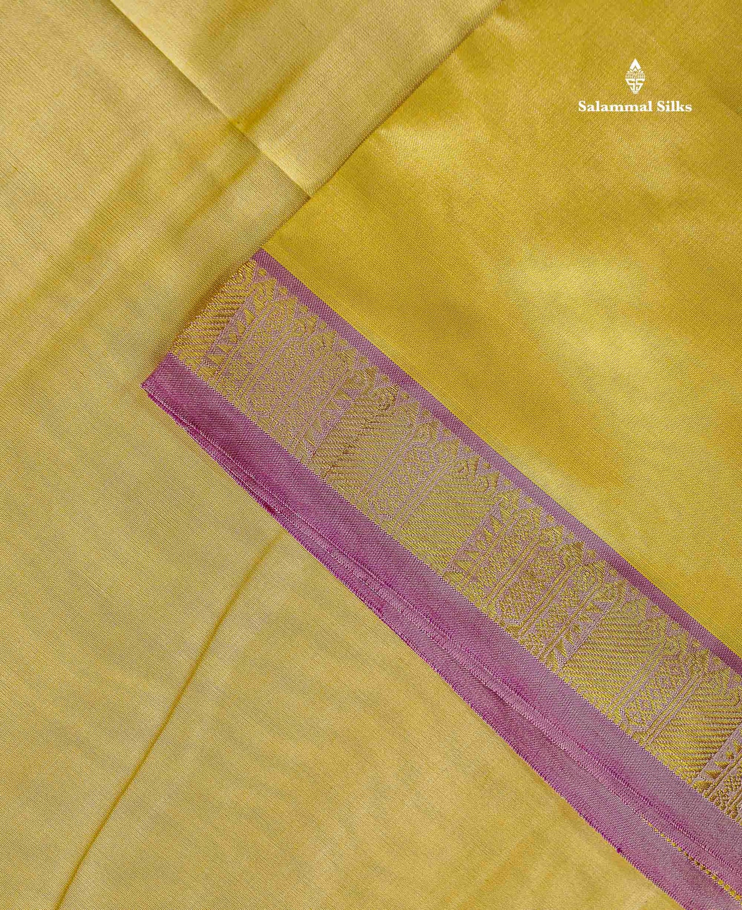 Semi Silk Cotton Saree - Cream Yellow Colour Body Plain With Small Border | 10 Yards