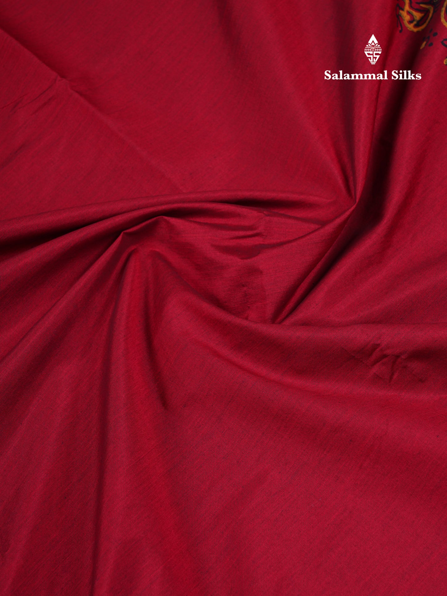 Beautiful Dark Maroon South Cotton Printed Saree With Contrast Mustard Yellow Blouse