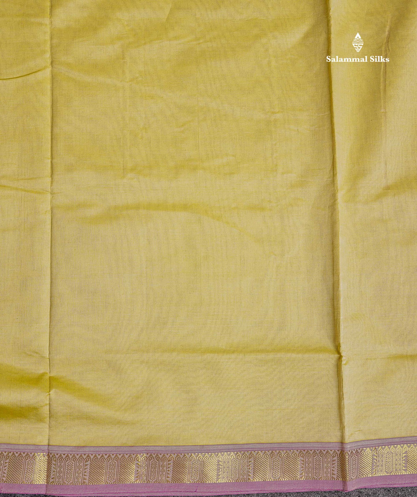 Small Border Of Cream Yellow Semi Silk Cotton Saree 