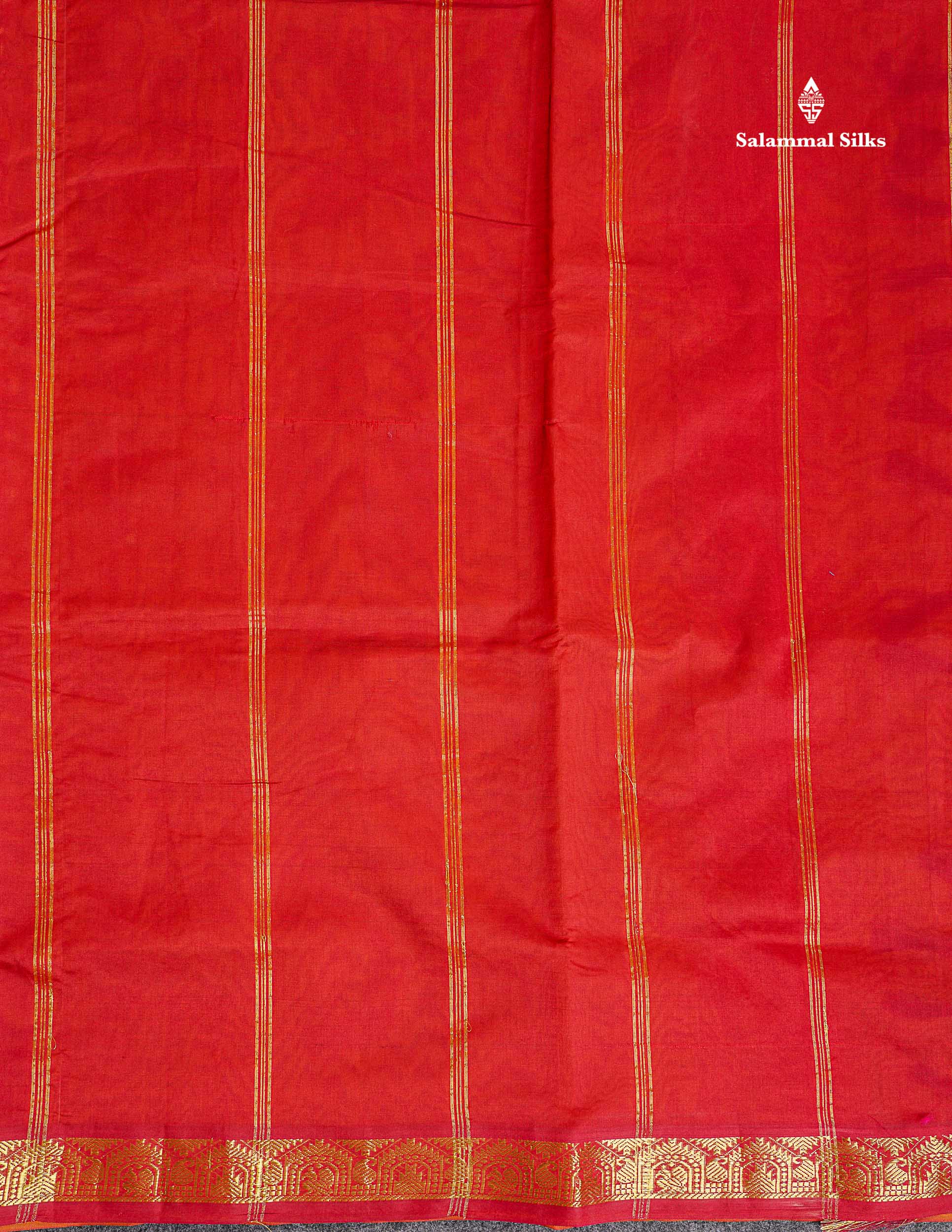 Pallu Of Mustard Yellow Semi Silk Cotton Saree