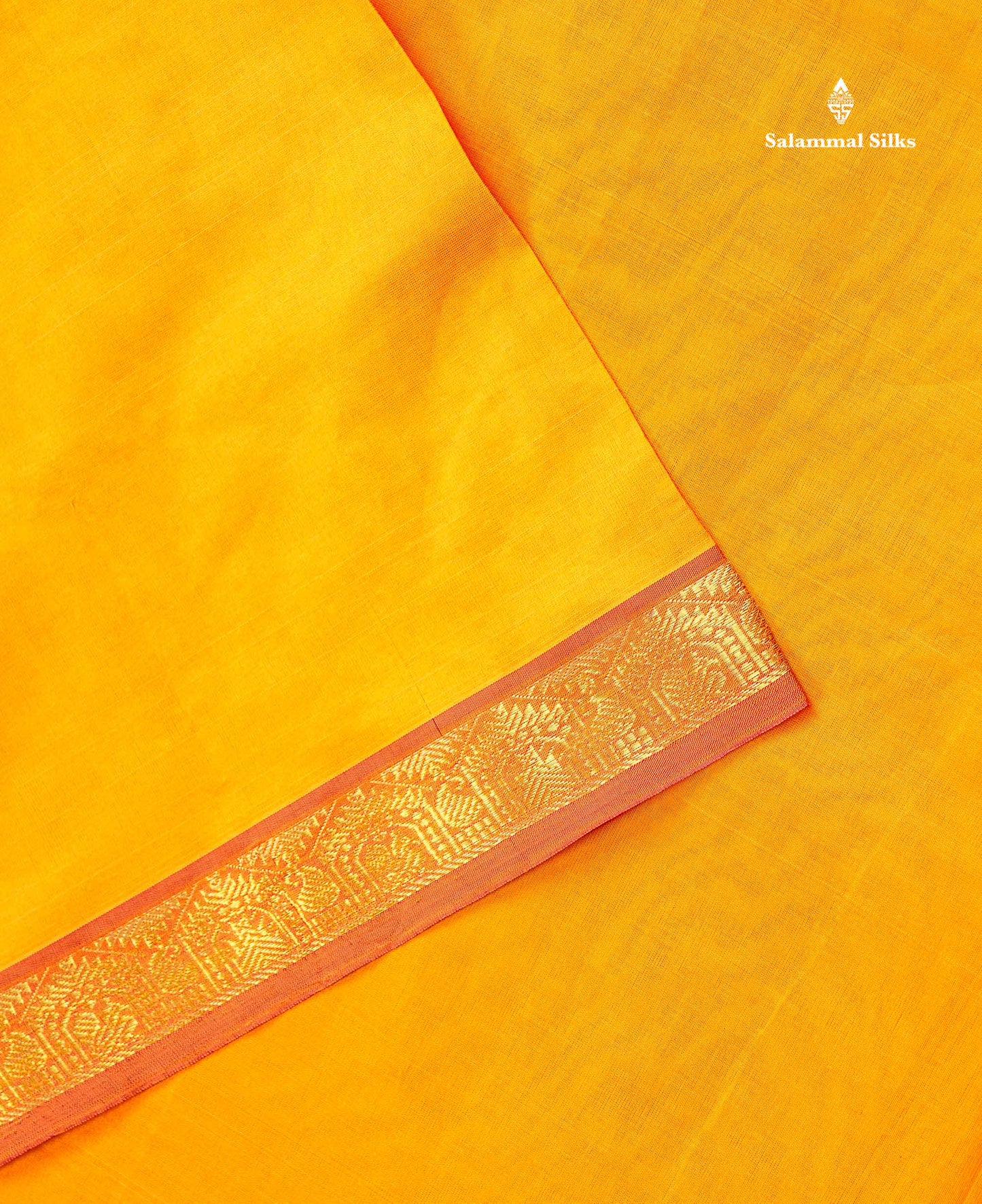 Semi Silk Cotton Saree - Dual Tone Pink Colour Body Plain With Traditional Small Border | 10 Yards